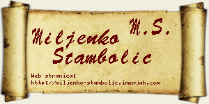 Miljenko Stambolić vizit kartica